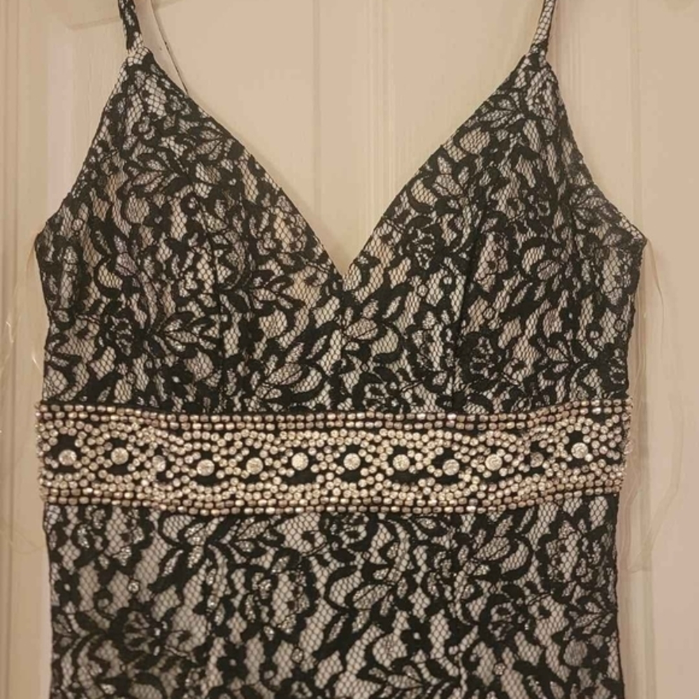 Sequin Hearts Black and White Dress Prom Or Formal